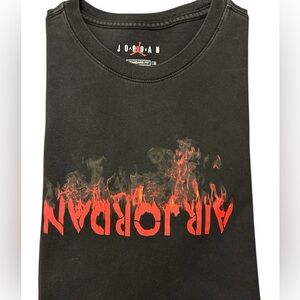 Jordan Black and Red Short Sleeve Tee with Graphic Design